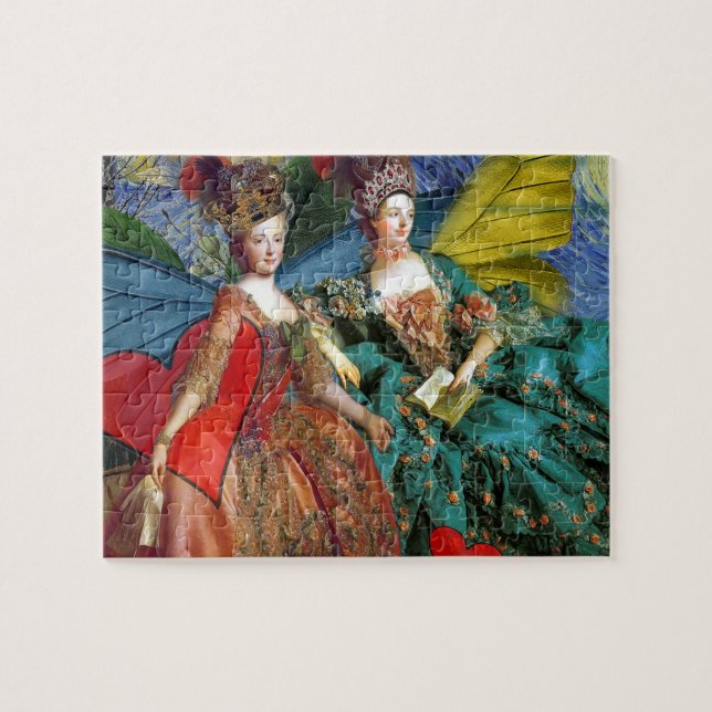 Classic Gothic Gemini Whimsical Butterfly Woman Jigsaw Puzzle (Horizontal)