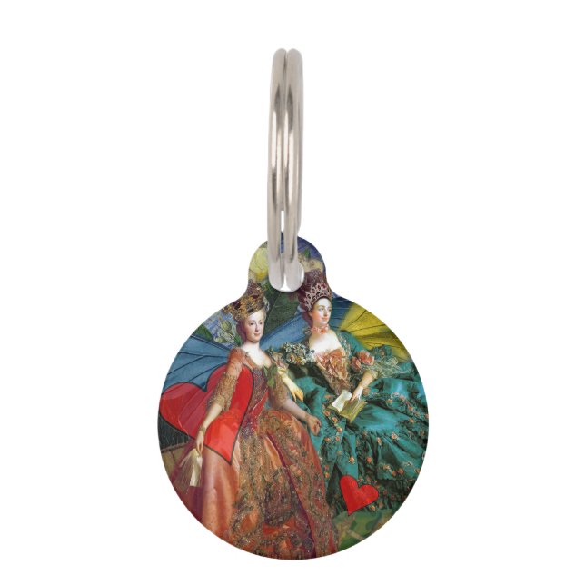 Classic Gothic Gemini Whimsical Butterfly Woman Pet Tag (Front)