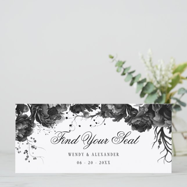 Classic Gothic White Hanging Seating Chart Header (Standing Front)