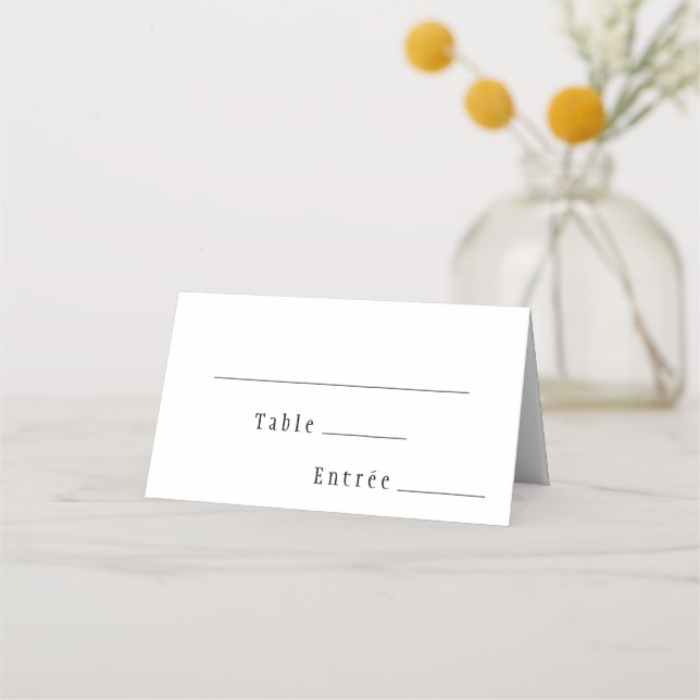 Classic Gothic White Menu Choice Folded Place Card (Front)