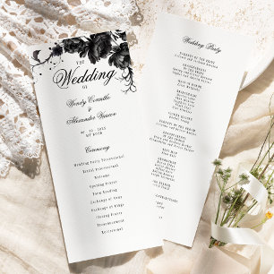 Classic Gothic White Wedding Flat Program Programme