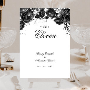Classic Gothic White Wedding Table Number Card