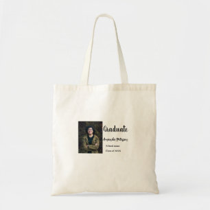 Classic graduation add photo name class year schoo tote bag
