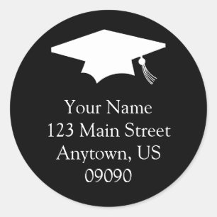 Classic Graduation Address Label (Black)