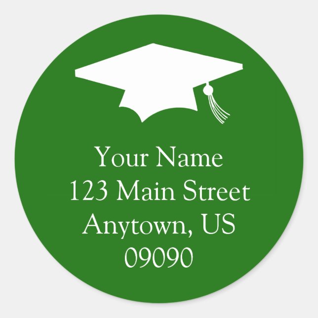 Classic Graduation Address Label (Green) (Front)