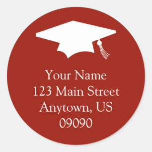 Classic Graduation Address Label (Maroon)