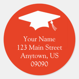 Classic Graduation Address Label (Red)
