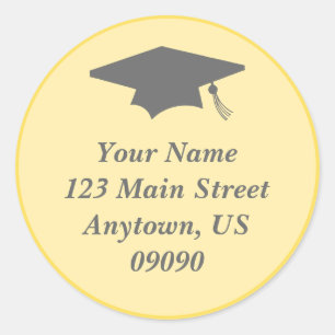 Classic Graduation Address Label (Yellow)