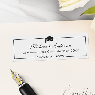Classic Graduation Cap Graduate Address