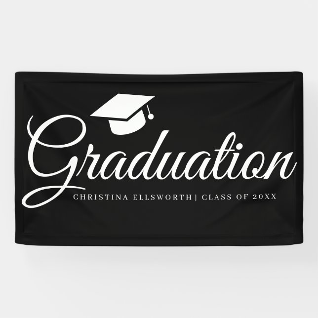  Classic Graduation Cap Party  Banner (Horizontal)