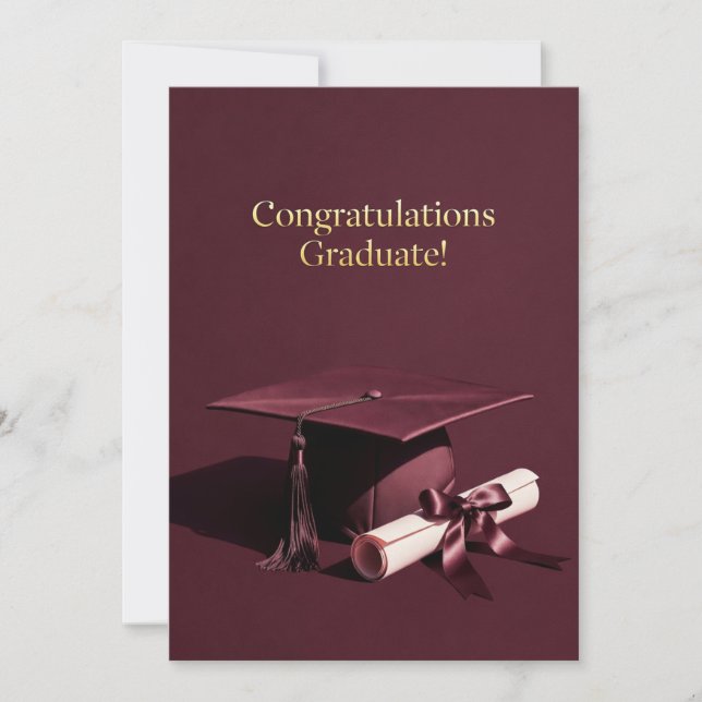 Classic Graduation Ceremony Theme Holiday Card (Front)