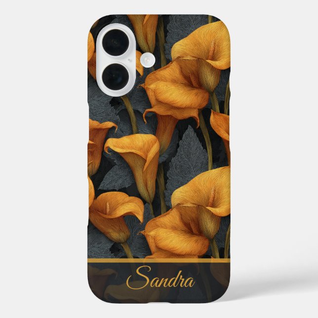 Classic Graduation Gift Calla Lilies Flower Name Case-Mate iPhone Case (Back)