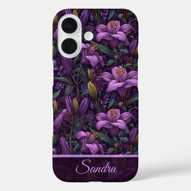 Classic Graduation Gift Lilies Name Case-Mate iPhone Case (Back)
