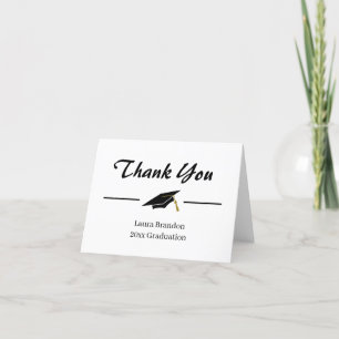 Classic Graduation Hat Thank You Card