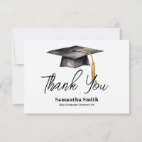 Classic Graduation Party Flat Thank You Card
