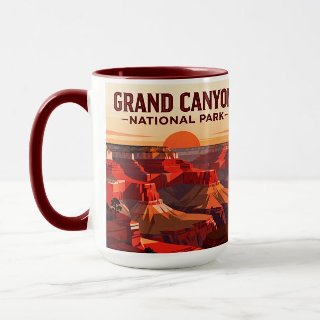 Classic Grand Canyon WPA Style Personalised Mug (Left)