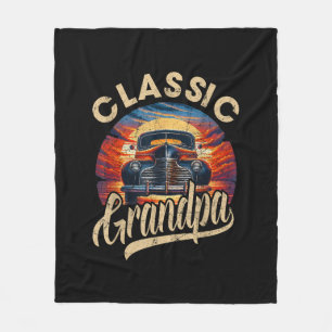 Classic Grandpa Funny Saying Car Lover Men Dad Pap Fleece Blanket