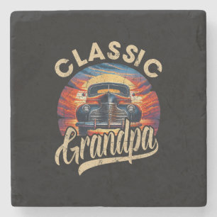 Classic Grandpa Funny Saying Car Lover Men Dad Pap Stone Coaster