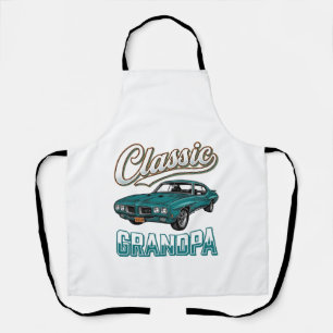Classic Grandpa Vintage Car T-Shirt Design_1 Apron