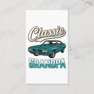 Classic Grandpa Vintage Car T-Shirt Design_1 Business Card