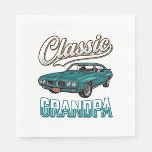 Classic Grandpa Vintage Car T-Shirt Design_1 Napkin