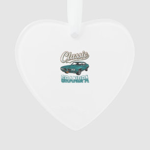 Classic Grandpa Vintage Car T-Shirt Design_1 Ornament