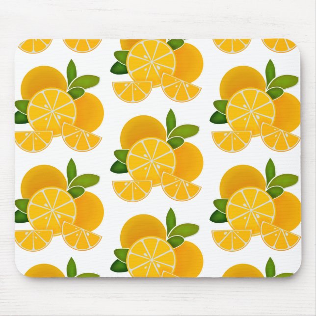 Classic graphic orange fruit pattern citrus fruit mouse pad (Front)