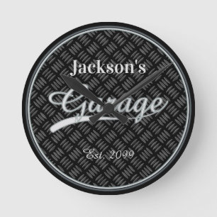 Classic Gray Grey Garage Wall Clock