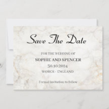 Classic Gray Marble Save The Date
