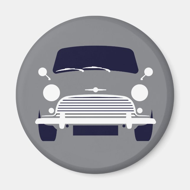 Classic Gray Morris Mini Cooper Magnet (Front)