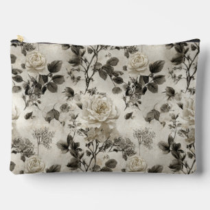 Classic Gray Rose Accessory Pouch