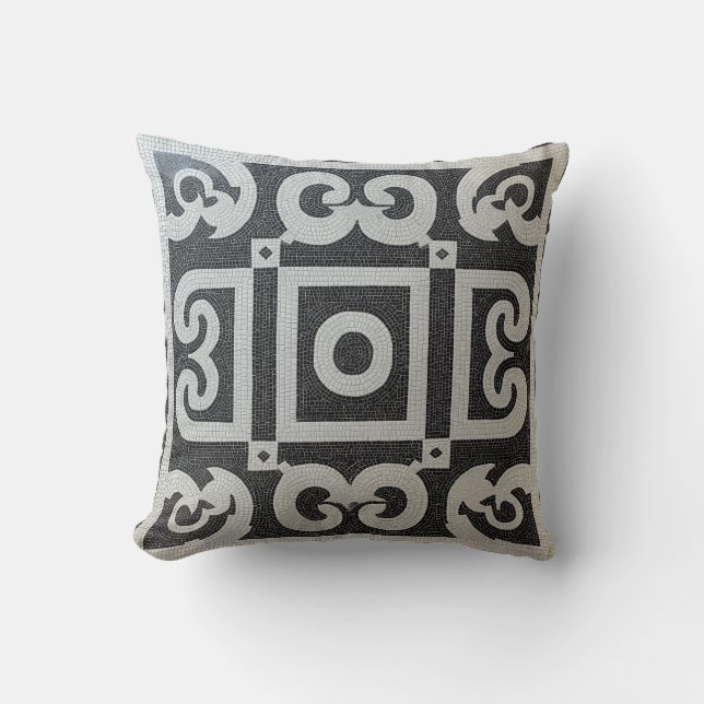 Classic Greco Mosaic Pattern Cushion (Front)