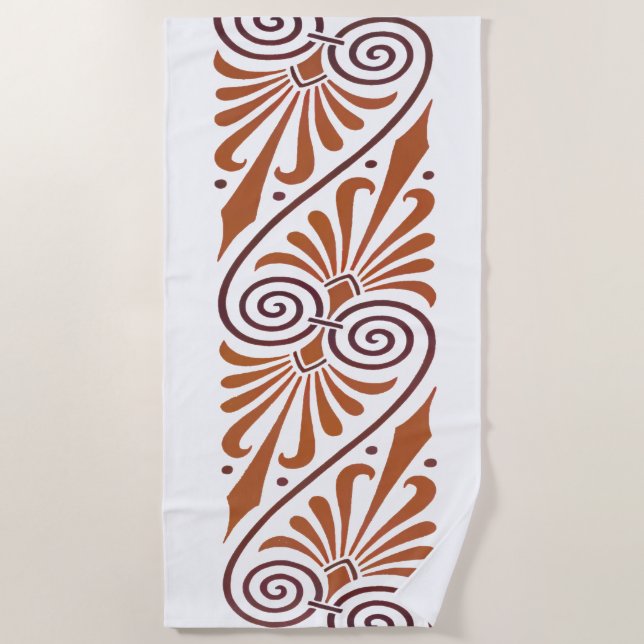 Classic Greek Elegance Neutral  Beach Towel (Front)