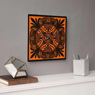 Classic Greek Inspired Square Wall Clock