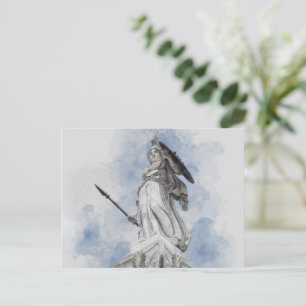 Classic greek statue Athena Announcement Postcard