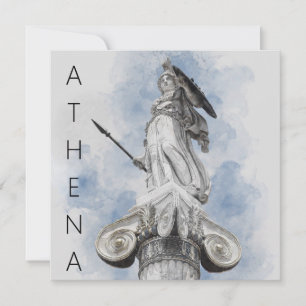 Classic Greek Statue Athena Card – Elegant