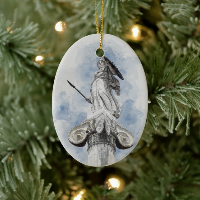 Classic greek statue Athena Ceramic Tree Decoration (Tree)