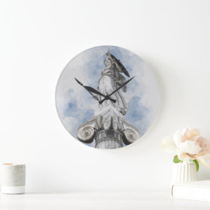 Classic greek statue Athena Large Clock