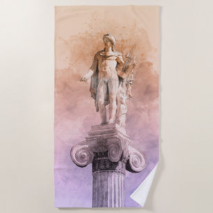 Classic greek statue of Apollo Beach Towel