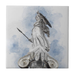 Classic Greek Statue of Athena Ceramic Tile – Myth