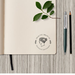 Classic Greek Woman From The Library Of Custom Self-inking Stamp