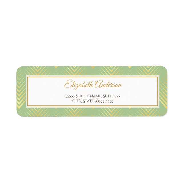 Classic Green and Gold Geometric Pattern and Name (Front)