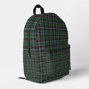Classic Green and Red Tartan Plaid Pattern Printed Backpack