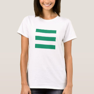 Classic Green and White Broad Stripes on a T-Shirt