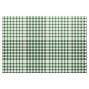 Classic Green and White Gingham Block Pattern Fabric