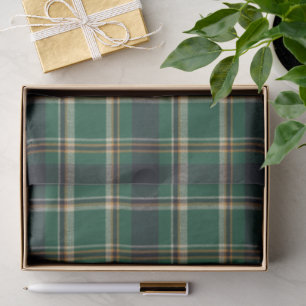 Classic Green Blue Yellow Plaid Tissue Paper