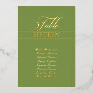 Classic Green Border Wedding Table Number Sign