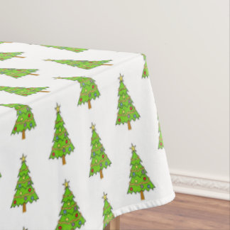 Classic Green Bright Christmas Tree Tablecloth