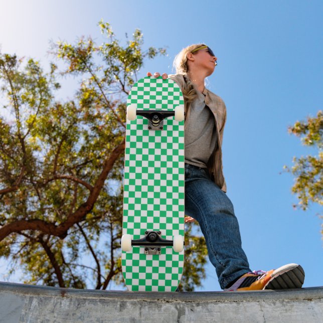 Classic green checkered  skateboard (Outdoor 1)