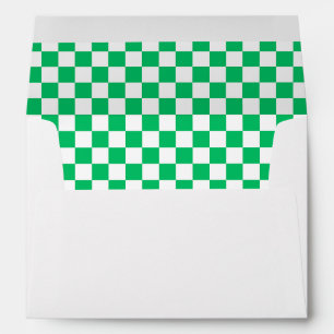 Classic green chequered envelope